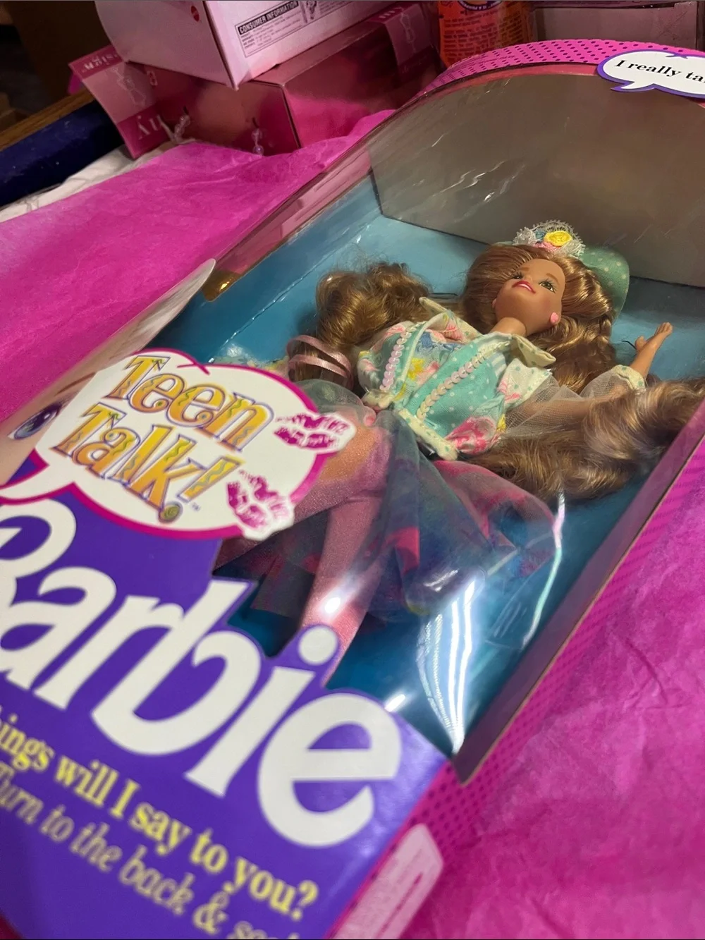 vintage 1991 Teen Talk Barbie (#5745) by Mattel NRFB